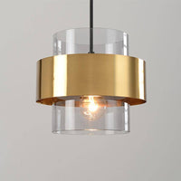 Suspension LED Glamour en Verre et Métal Doré