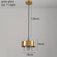 Suspension LED Glamour en Verre et Métal Doré
