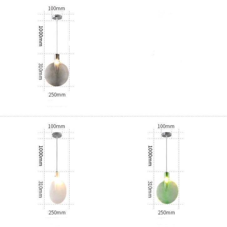 Suspension LED en verre coloré.