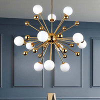 Lustre LED doré Creative boules en verre