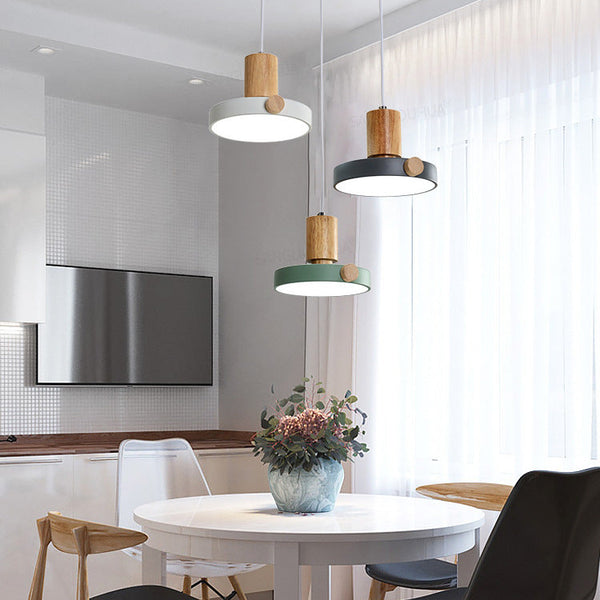 Suspension Izore en bois et métal fin