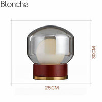 Lampe de table rétro dorée en bois