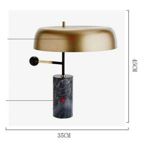 Lampe à poser en marbre avec abat-jour doré - Édition Design LED