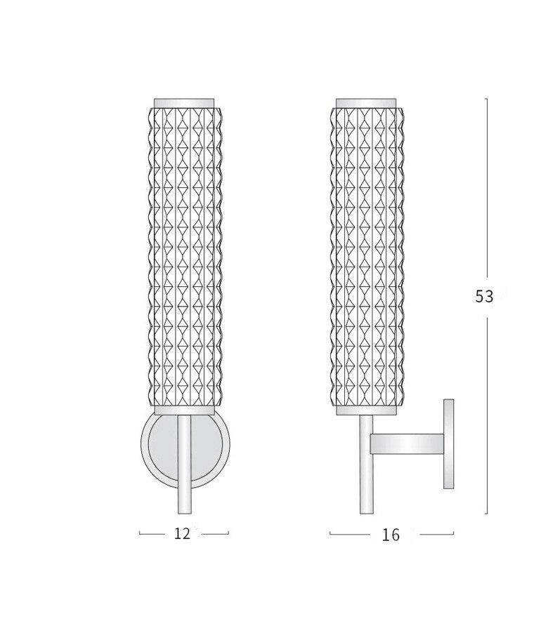 Applique murale LED Design avec cylindre en verre Luxe