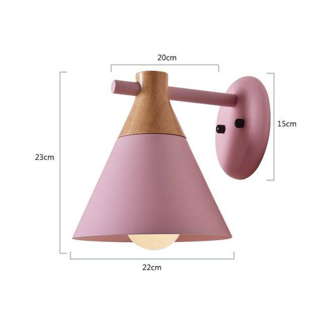 Applique murale en bois LED Macaron
