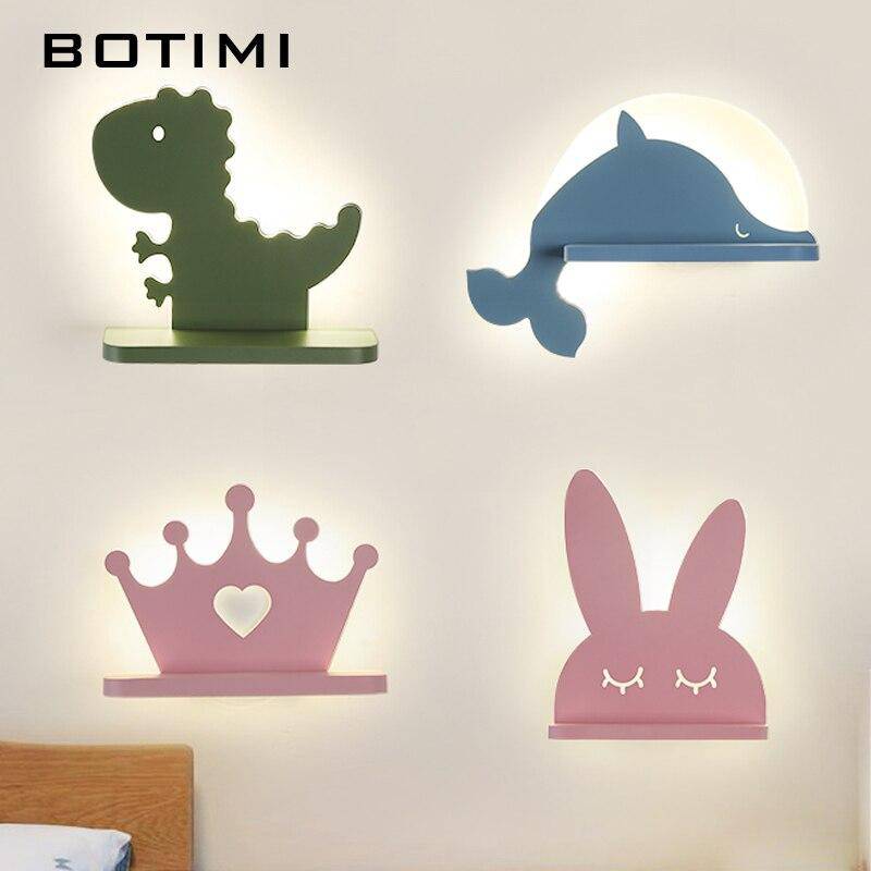 Applique murale LED Cartoon avec étagère pour enfants.