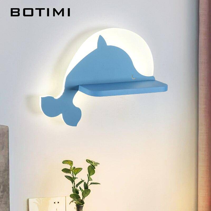 Applique murale LED Cartoon avec étagère pour enfants.