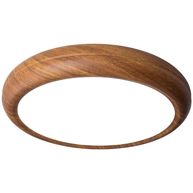 Plafonnier LED rond style bois
