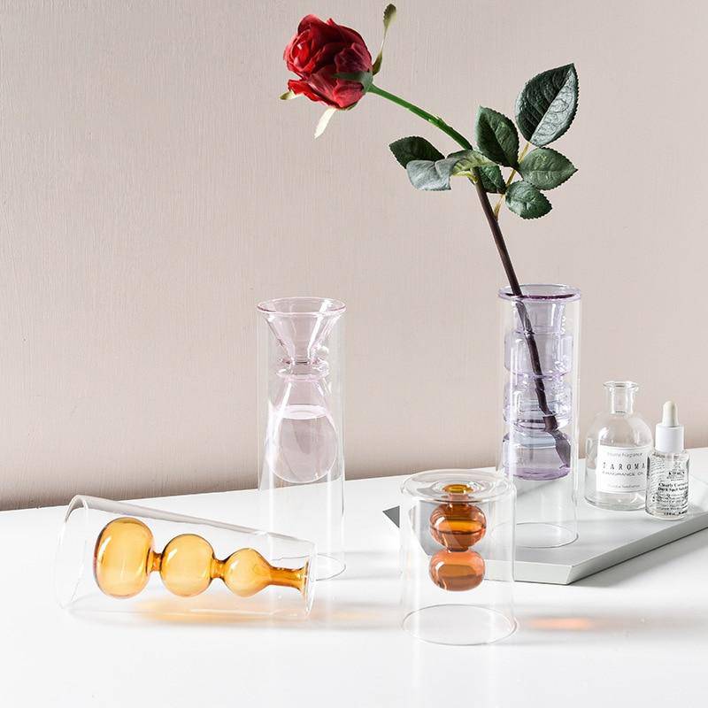 Vase en verre design coloré "Créativité"