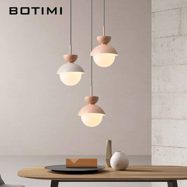 Suspension design LED en verre et métal coloré HangLight