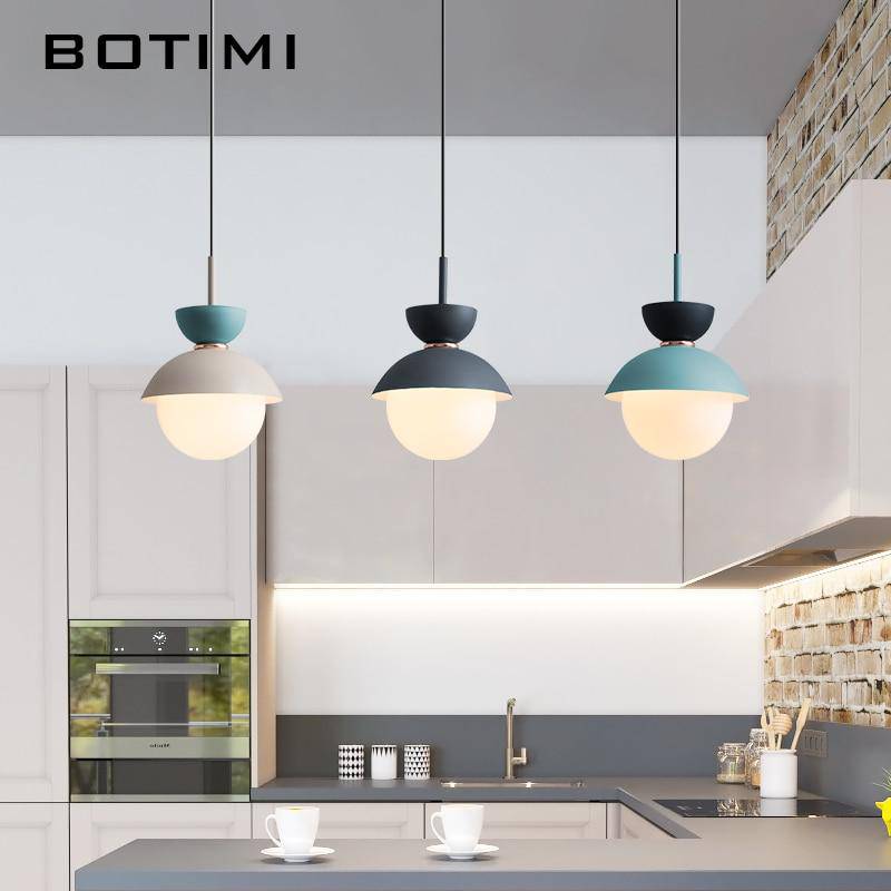 Suspension design LED en verre et métal coloré HangLight