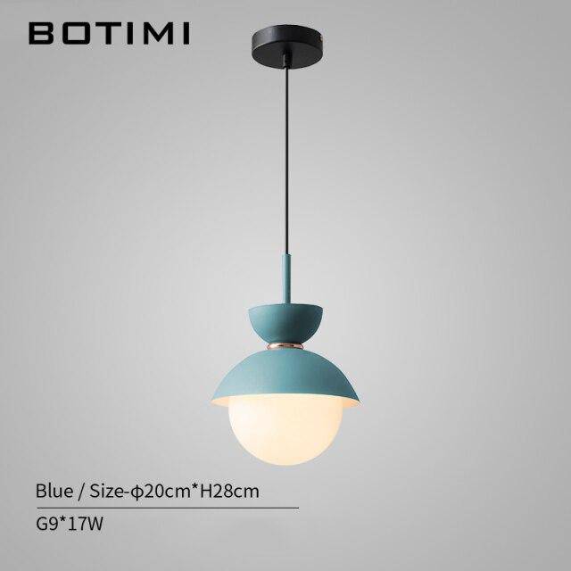 Suspension design LED en verre et métal coloré HangLight