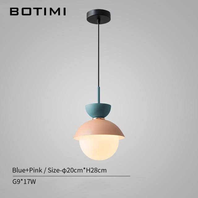 Suspension design LED en verre et métal coloré HangLight