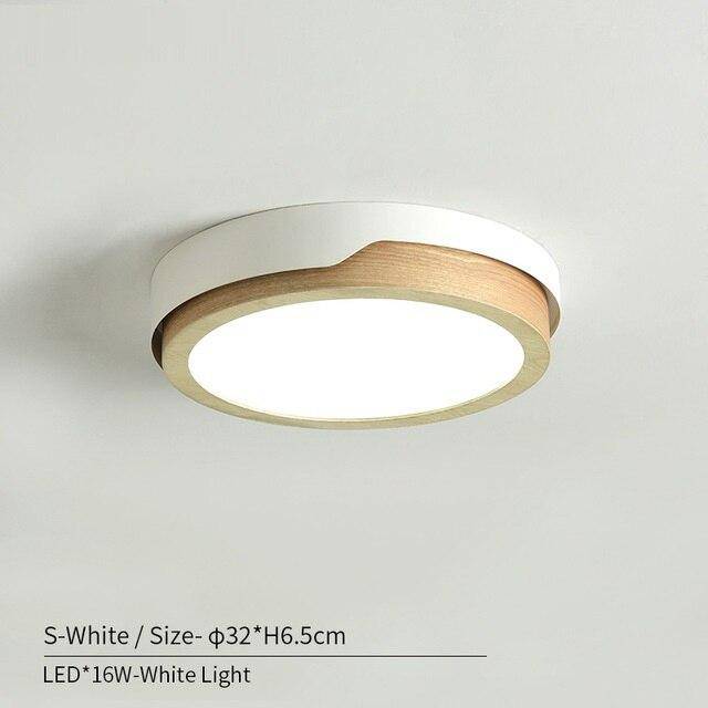 Plafonnier LED Nordic en bois et métal - Choix de coloris