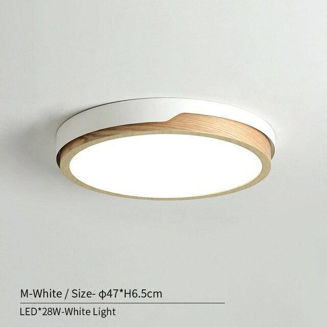 Plafonnier LED Nordic en bois et métal - Choix de coloris