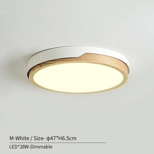 Plafonnier LED Nordic en bois et métal - Choix de coloris