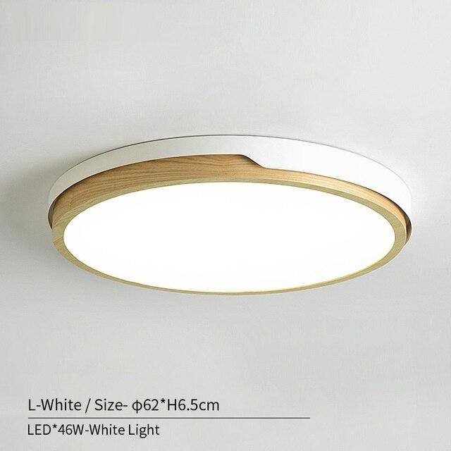 Plafonnier LED Nordic en bois et métal - Choix de coloris