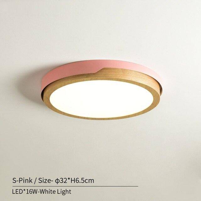 Plafonnier LED Nordic en bois et métal - Choix de coloris
