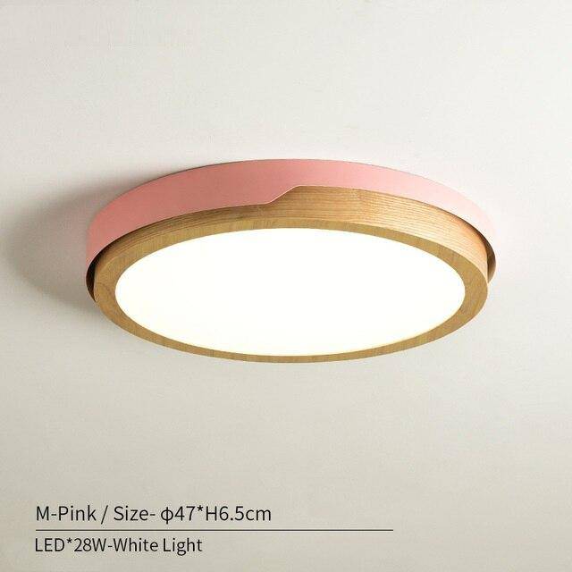 Plafonnier LED Nordic en bois et métal - Choix de coloris