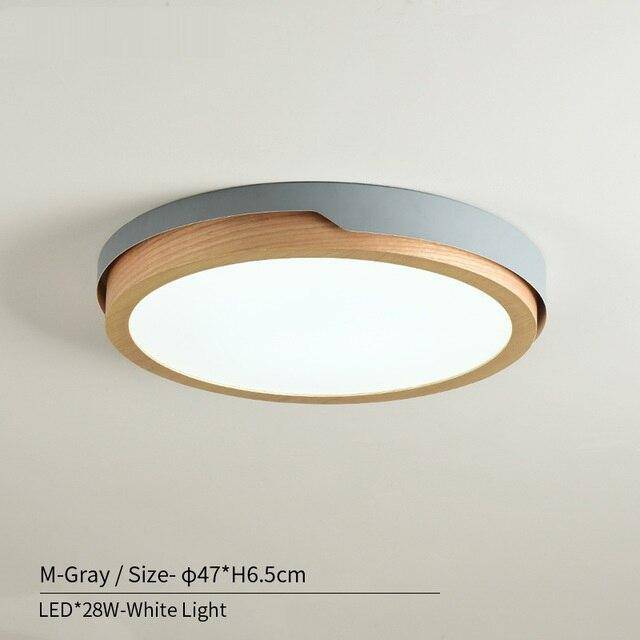 Plafonnier LED Nordic en bois et métal - Choix de coloris