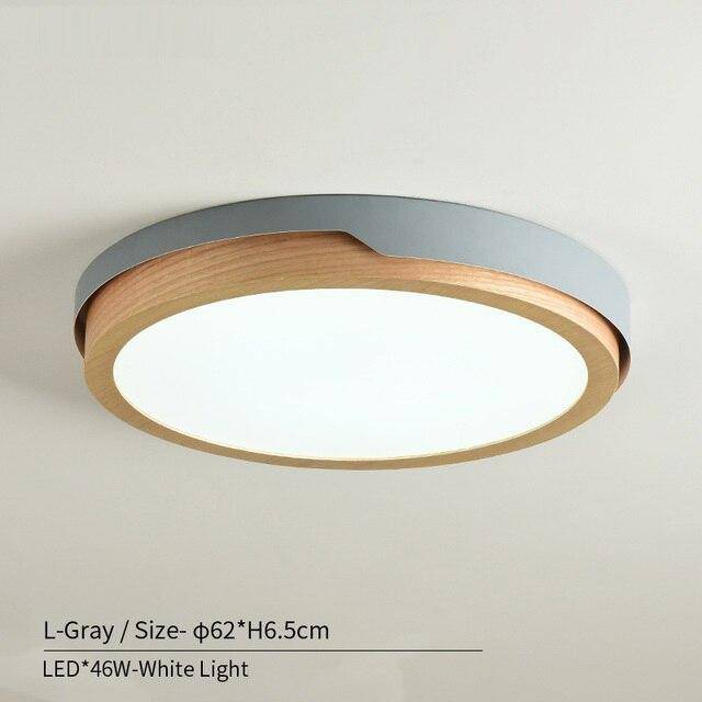 Plafonnier LED Nordic en bois et métal - Choix de coloris