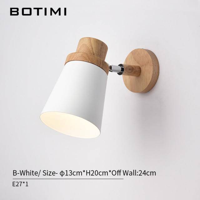 Applique murale LED en bois et tissu coloré