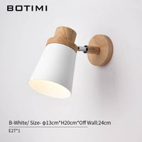 Applique murale LED en bois et tissu coloré