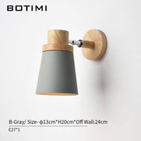 Applique murale LED en bois et tissu coloré