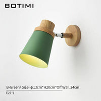 Applique murale LED en bois et tissu coloré