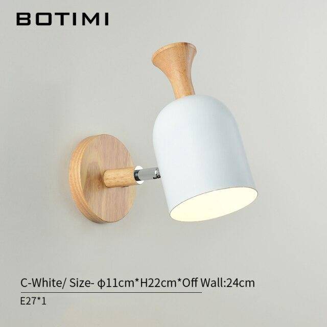 Applique murale LED en bois et tissu coloré