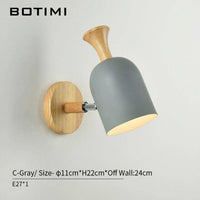 Applique murale LED en bois et tissu coloré
