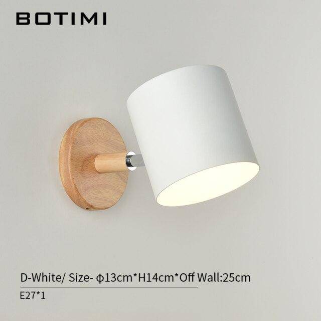Applique murale LED en bois et tissu coloré