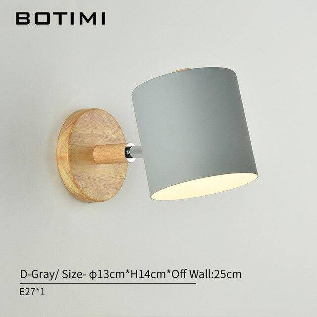 Applique murale LED en bois et tissu coloré