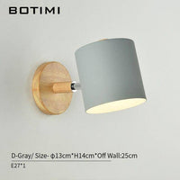 Applique murale LED en bois et tissu coloré