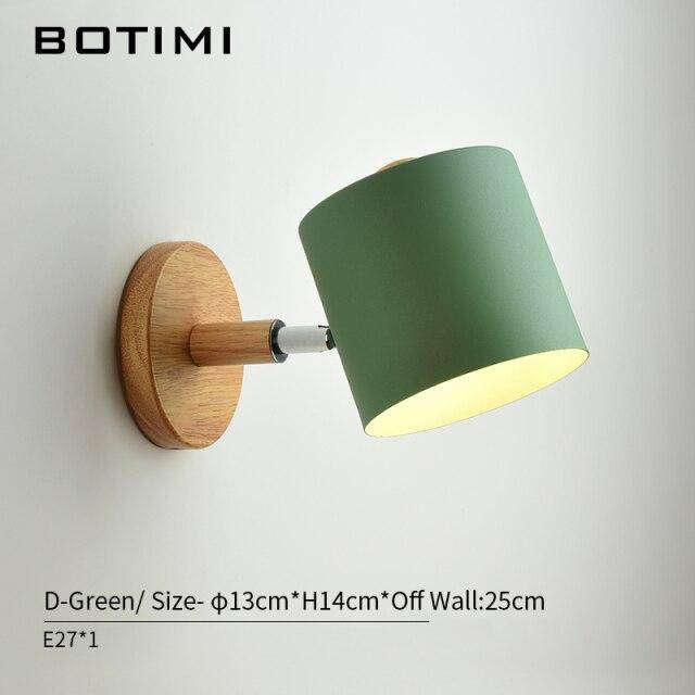 Applique murale LED en bois et tissu coloré