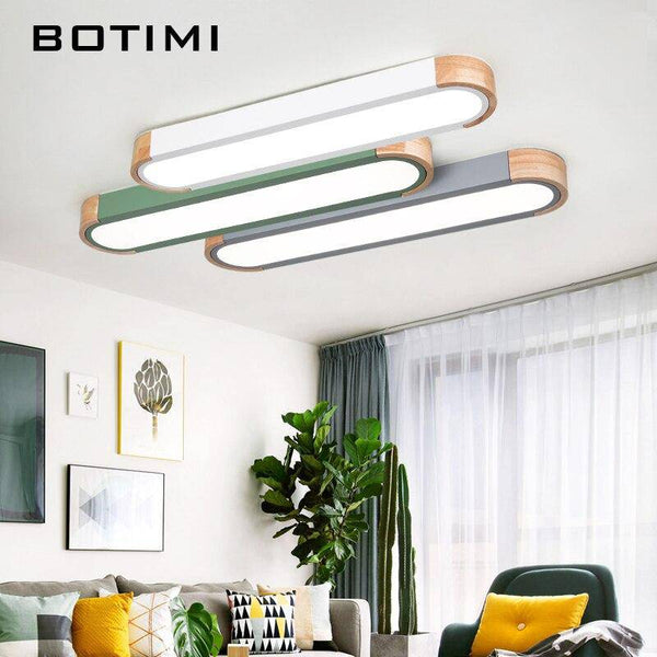 Plafonnier Loft : LED en bois aux formures arrondies