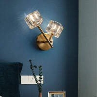 Applique murale LED dorée avec abat-jour en cristal GlamGold