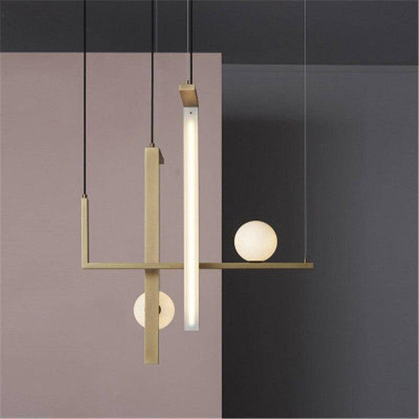 Suspension LED "Géométrie Cuivrée"