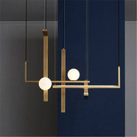 Suspension LED "Géométrie Cuivrée"