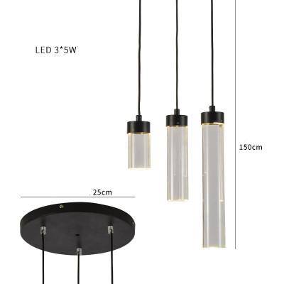 Suspension design en verre cylindrique de différentes longueurs