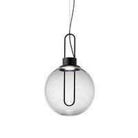 Boule de verre et socle chromé: Suspension Design