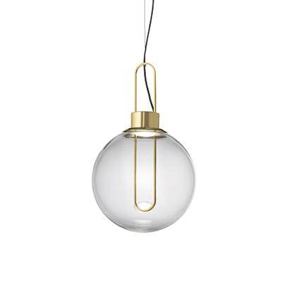 Boule de verre et socle chromé: Suspension Design