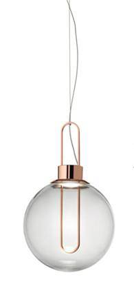 Boule de verre et socle chromé: Suspension Design