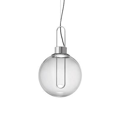 Boule de verre et socle chromé: Suspension Design