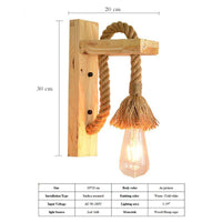 Applique murale LED rustique en bois “Rope Glow”