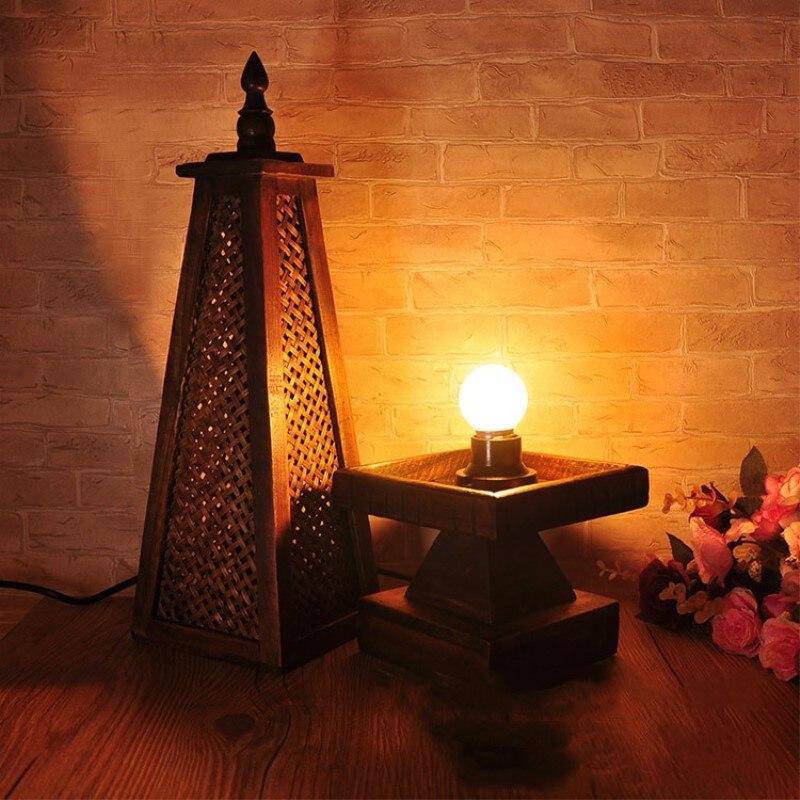 Lampe LED en bois au style Asia
