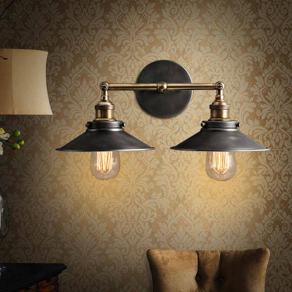 Applique murale rustique Country en doré et noir