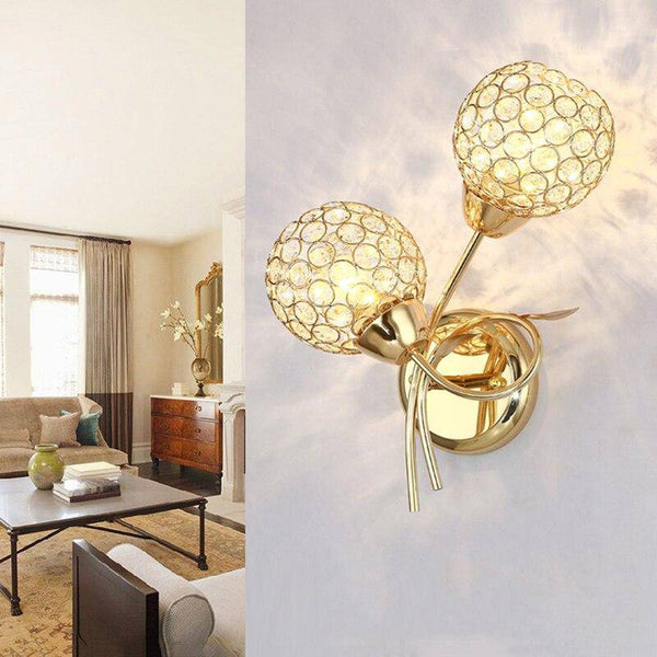 Applique murale LED double abat-jour cristal Rétro