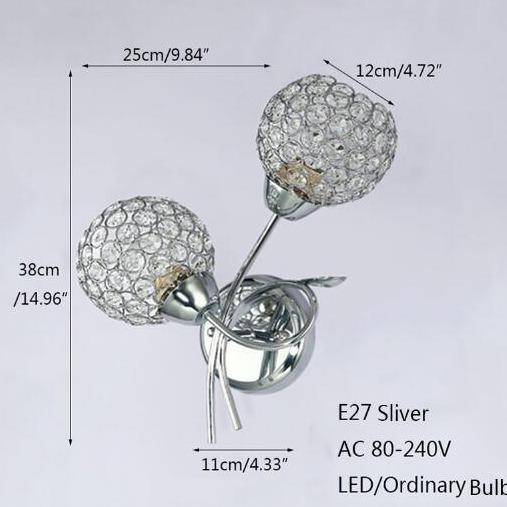 Applique murale LED double abat-jour cristal Rétro