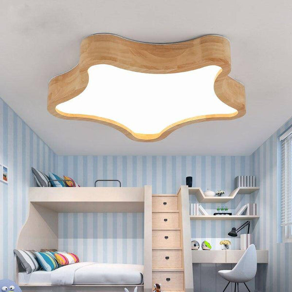 Plafonnier LED en bois Etoile Glam